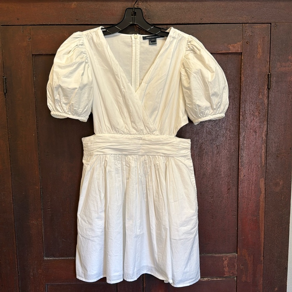 French Connection Rhodes Cutout Poplin Minidress White Size 8